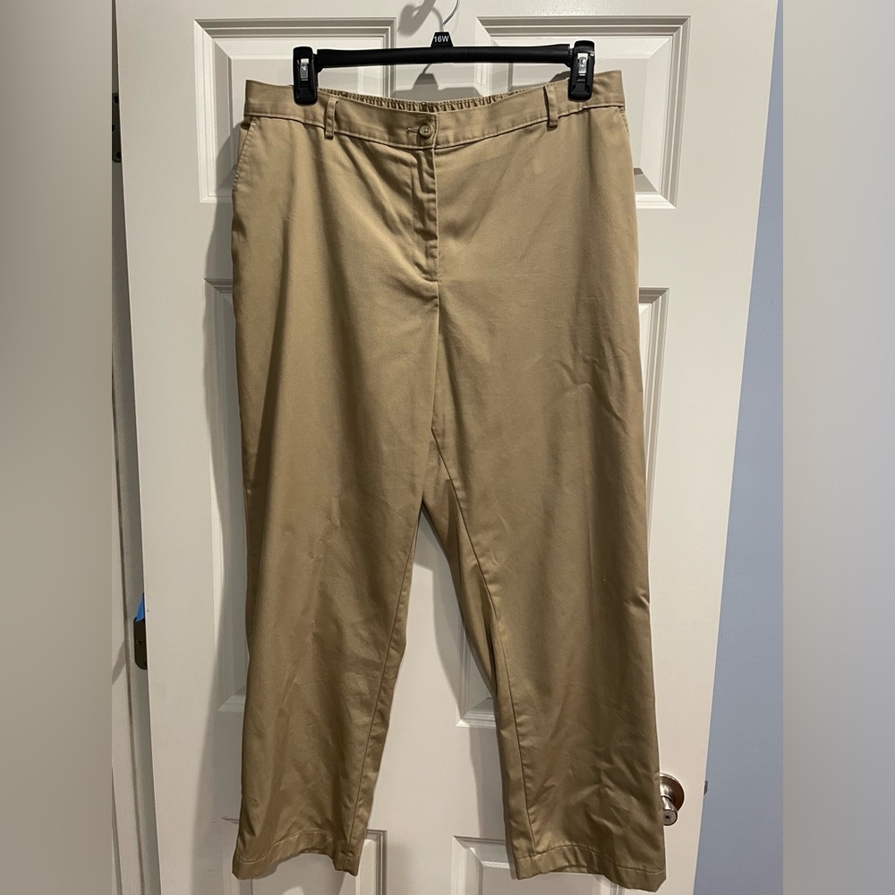 Land’s End High Rise Straight Leg, Khaki, Size 16W